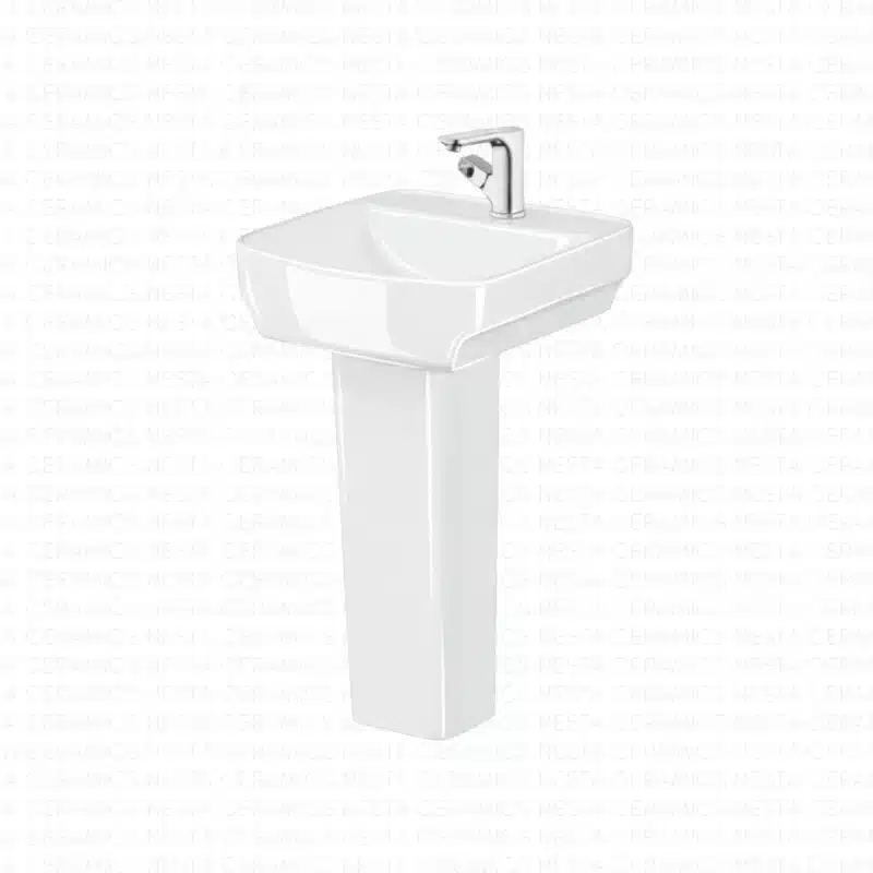 Compact 18-inch rectangular geometric basin