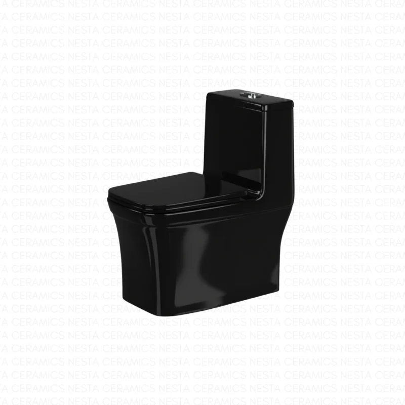 Sharp geometric floor-standing commode.